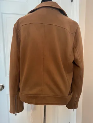 Loft Brown fall biker coat thumbnail 2