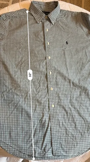 Ralph Lauren Short Sleeve Green and white Checkered button-up shirt Size L thumbnail 4