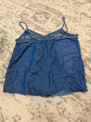 1250°C Y2K Blue Tencel Denim Camisole Tank Top Size M thumbnail 3