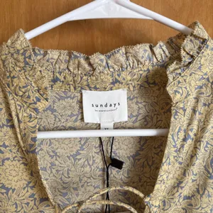 NWT Sundays Eden Celestial Bloom 100% Cotton Floral Tiered Ruffle Mini Dress‎ XS thumbnail 4
