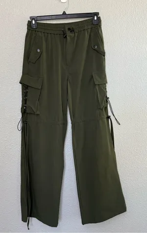Buckle Vibrant Cargo Drawstring Pants Size Medium Baggy Wide Leg thumbnail 1