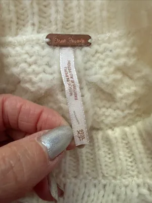 Free People Chunky Distressed Cable Knit Preppy Boho Hippie Chic Montauk Sweater thumbnail 3