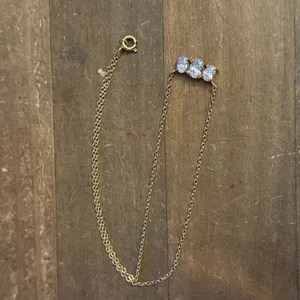 Vintage gold tone three stone necklace thumbnail 5