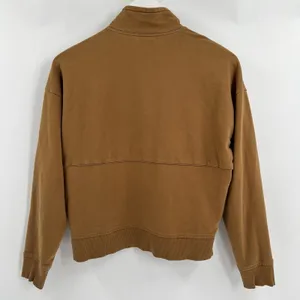 Richer Poorer‎ Terry Half Zip Pullover in Woodgrain Tan Brown Women's Size Small thumbnail 6