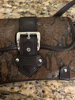 Bag Brown Textured faux Leather Shoulder Bag with Buckle Detail thumbnail 9