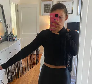 Zara Black Fringe Top thumbnail 1