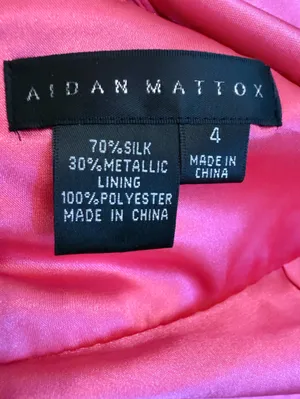 Aidan Mattox Pink Silk Silver Metallic Halter Gown Size 4 thumbnail 10