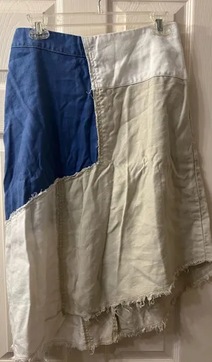 Anthropologie Holding Horses patchwork jean skirt thumbnail 1