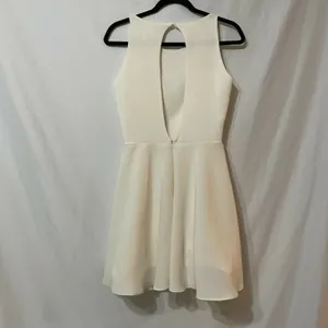 Alexis Ivory Sleeveless Mini Dress Womens S Silk Lining Open Back Flared Hem thumbnail 3