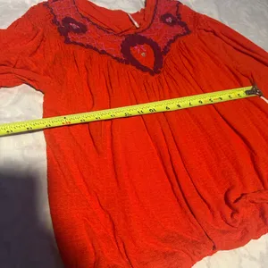 Free People Vibrant orange Blouse with Embroidery thumbnail 9