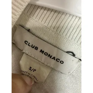 Club Monaco Womens White Mixed Media‎ Puff Sleeve Mock Neck Sweater Small S/P thumbnail 5