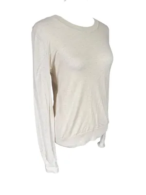 Banana Republic women's linen colored long sleeve crewneck knit top size XS thumbnail 2