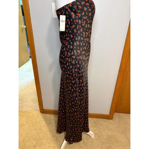 Anthropologie‎ Tilda Strawberry Print Satin Strapless Maxi Slip Dress NEW thumbnail 5