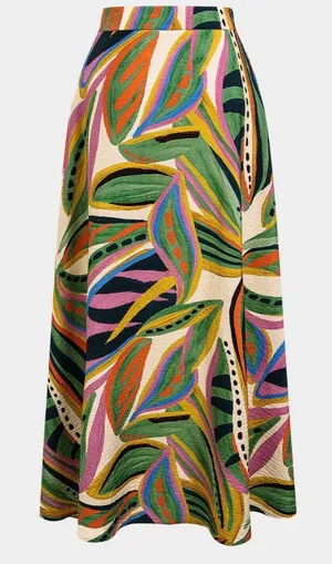 NWT Leaves Print Mid-rise Skirt Size XS thumbnail 1