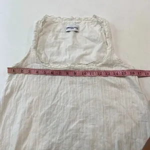Princess Polly White Lace Trim Linen Blend Tank Top US 2 Cottagecore Boho thumbnail 5