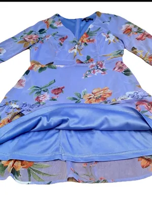 Lulus Women’s From My Heart Lavender Floral Print Long Sleeve Mini Dress Size S thumbnail 7