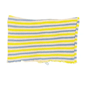 Urban Outfitters Women M Striped Lace Up Crochet Tube Top Blue Lime‎ thumbnail 2