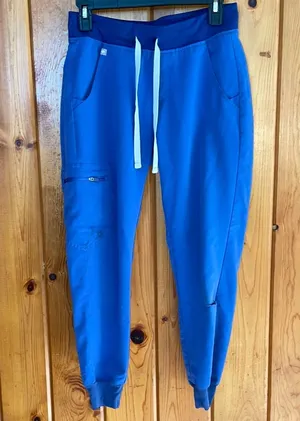 Blue Jogger Pants fig pants size XS Zamora tapered pants nurse scrubs doctor thumbnail 1