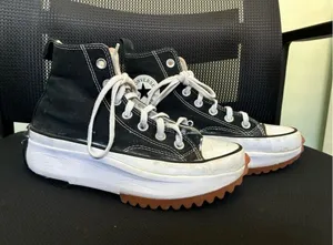Converse Run Star Hike Shoes W6.5 M 5Black White Platform High Top Sneakers thumbnail 1