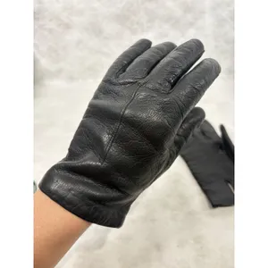 Vintage Black Leather Gloves Medium Vented Cuff Lined Winter Classic Retro thumbnail 6