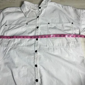 We The Free Free People Cream Corduroy Button Down Shirt Shacket Womens M OB1533 thumbnail 11