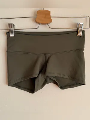 NOBULL Low Rise Booty Shorts 2” Army Olive Green Made in USA Extra Small XS thumbnail 7
