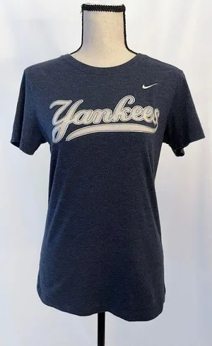 MLB Nike NY Yankees T Shirt | Bleach Effect Logo Short Sleeve Tee thumbnail 1