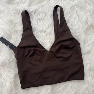 Nike Skims Matte V-Neck Longline Bra Dark Sepia Size XS thumbnail 3