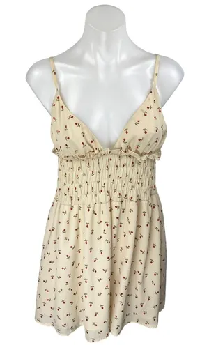 Princess Polly Cream Floral Sleeveless Cami Camisole Smocked Mini A-line Dress 4 thumbnail 1
