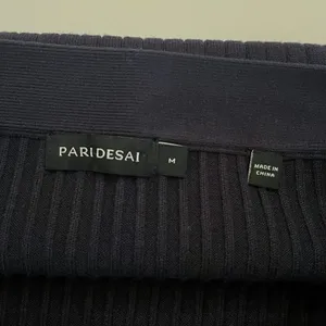 Pari Desai Wrap Midi Skirt M Ribbed Knit Academia Office Preppy $365 Navy Blue thumbnail 8