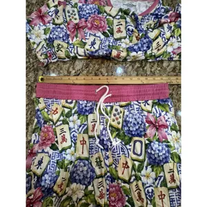 Zumbamboo Mahjong in Bloom Bamboo Women Short Sleeve Short Pajama Set Size XL thumbnail 4