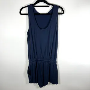 Wilfred Free Womens Knit Lounge Romper Short Blue Drawstring Size‎ Small Casual thumbnail 5