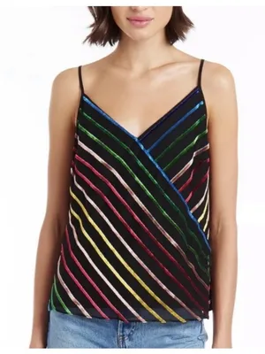 AMANDA UPRICHARD Mattie Velvet Rainbow Tank/Top Small thumbnail 1