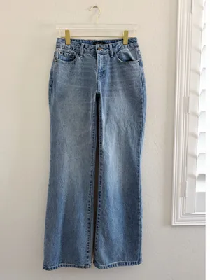 Ed Hardy Y2K Tattoo Snake Painted Tiger Koi Fish Oversized Wide Leg Jeans Sz 26 thumbnail 4