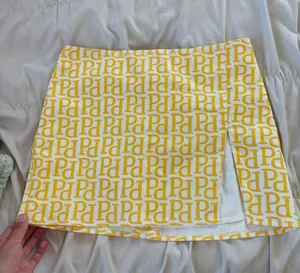 Yellow  Mini Slit Skirt thumbnail 3