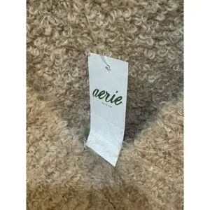 New Aerie Fuzzy Plush Teddy Oversized V-Neck Sweater Women's Size XL Tan Cozy thumbnail 5