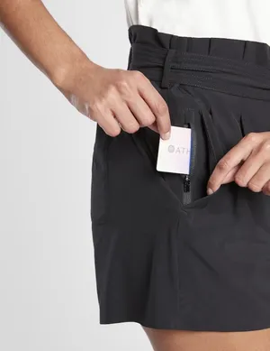 Athleta Tie Waist Paper Bag Waist Skyline Short II Black thumbnail 4