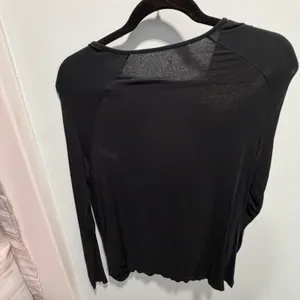 American Eagle Long Sleeve Top Black Medium Strappy Wrap Casual Night‎ Out thumbnail 4