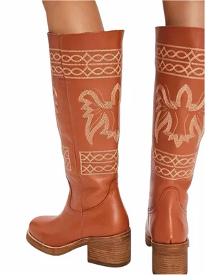 Free People x Dingo Avalon Embroidered Western Boots Russet Size 7.5 thumbnail 13