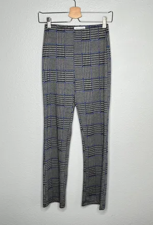 plaid houndstooth flare leg pants size Small thumbnail 2