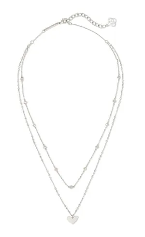 Kendra Scott Silver Double-Layer Heart Necklace thumbnail 1