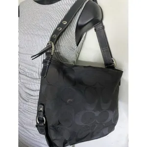 Coach Medium Tote Msrp Black Gray Jacquard Fabric thumbnail 6