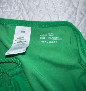 Aerie Green High Waisted Bikini Bottoms thumbnail 3