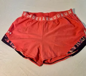 Under Armour Women’s Play Up 3.0 Printed Running Shorts Coral Pink Size XL W-199 thumbnail 1
