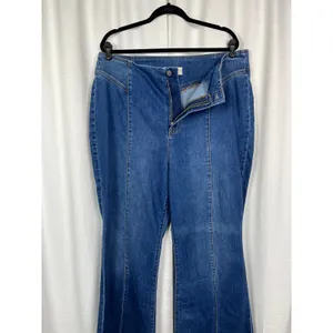 Free People We The Free Curvy Flare Leg Raw Hem Jeans Sz.35 thumbnail 3