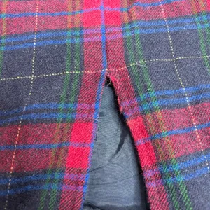 Pendleton vintage plaid Skirt pure Wool navy red blue 26 waist Flaw- liner thumbnail 3