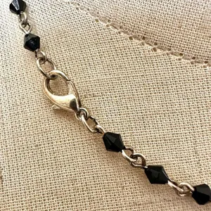 Black beaded drop pendant necklace thumbnail 6