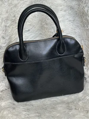 bebe Fabiola Stamped Lizard Dome Satchel Black Cream Logo One Size thumbnail 3