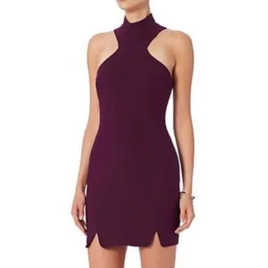 Cinq à Sept Jax Cutout Plum Mock Neck Bodycon Dress ASO Isabelle Lightwood 4 thumbnail 2