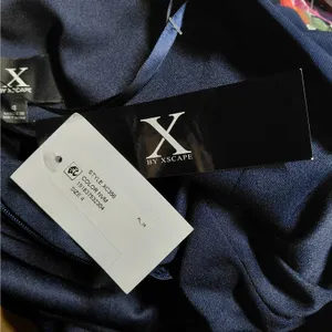 Xscape Womens Formal Evening Gown Size 4 Navy Floral Maxi Dress Wedding Party thumbnail 8